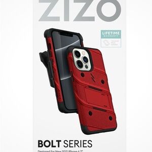 ZIZO Bolt Series Red Rugged Phone Case with Belt Clip iPhone 13 Pro Max